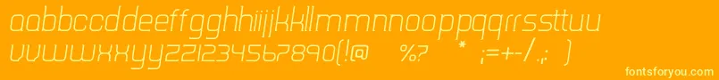 フォントTripserifceLightitalic – オレンジの背景に黄色の文字