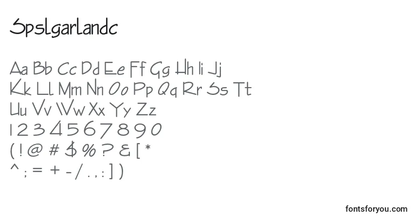 Czcionka Spslgarlandc – alfabet, cyfry, specjalne znaki
