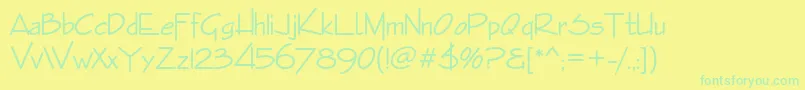 Spslgarlandc Font – Green Fonts on Yellow Background