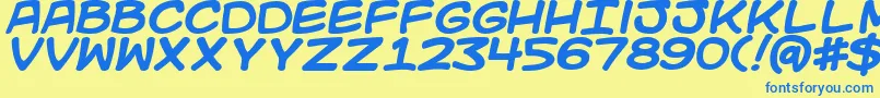 KidKosmicBold Font – Blue Fonts on Yellow Background