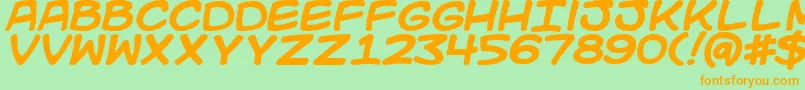 KidKosmicBold Font – Orange Fonts on Green Background