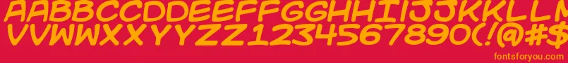 KidKosmicBold Font – Orange Fonts on Red Background