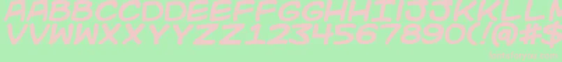 Подробнее о шрифте KidKosmicBold Шрифт KidKosmicBold – розовые шрифты на зелёном фоне