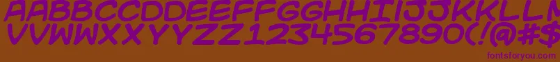 KidKosmicBold Font – Purple Fonts on Brown Background