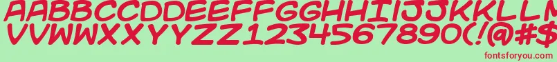 KidKosmicBold Font – Red Fonts on Green Background