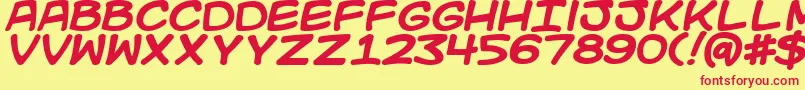 KidKosmicBold Font – Red Fonts on Yellow Background