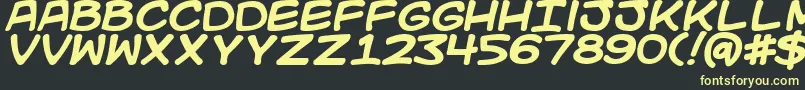 フォントKidKosmicBold – 黒い背景に黄色の文字