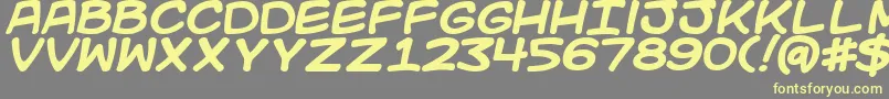 KidKosmicBold Font – Yellow Fonts on Gray Background