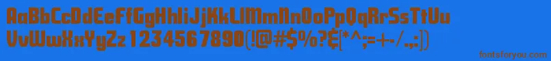 Savingsb Font – Brown Fonts on Blue Background