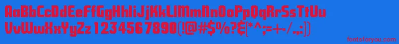 Savingsb Font – Red Fonts on Blue Background