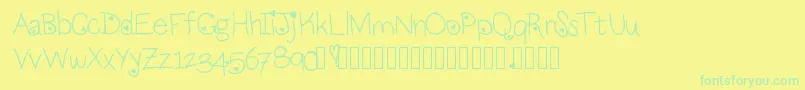 Loveness Font – Green Fonts on Yellow Background