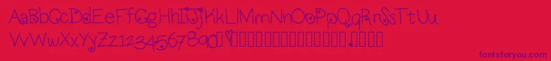 Fonte Loveness – fontes roxas em um fundo vermelho