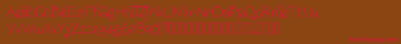 Loveness-Schriftart – Rote Schriften auf braunem Hintergrund
