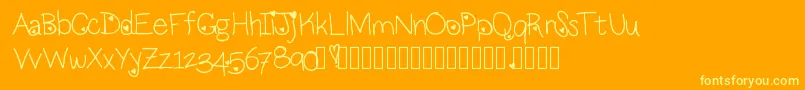Loveness Font – Yellow Fonts on Orange Background