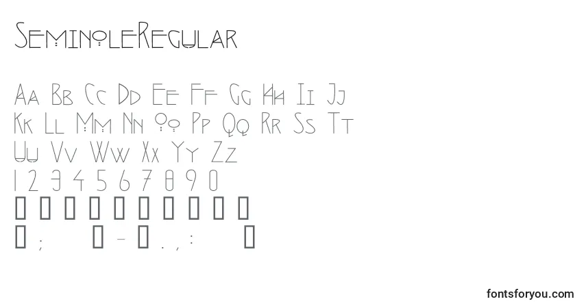 SeminoleRegularフォント–アルファベット、数字、特殊文字