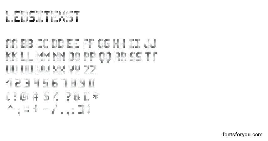 A fonte LedsitexSt – alfabeto, números, caracteres especiais