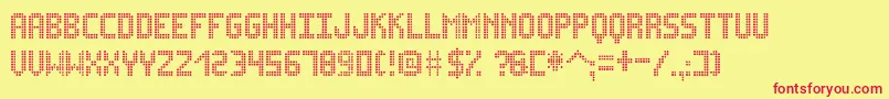 LedsitexSt Font – Red Fonts on Yellow Background