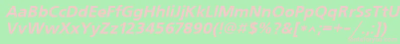 UkrainianfreesetBolditalic Font – Pink Fonts on Green Background