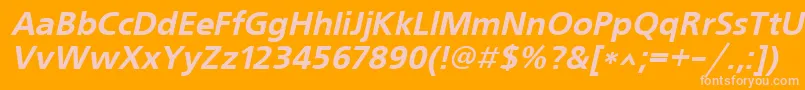 UkrainianfreesetBolditalic Font – Pink Fonts on Orange Background