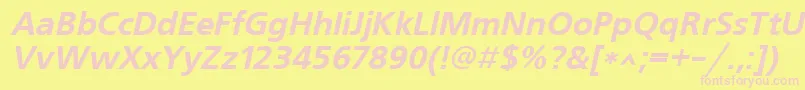 UkrainianfreesetBolditalic Font – Pink Fonts on Yellow Background