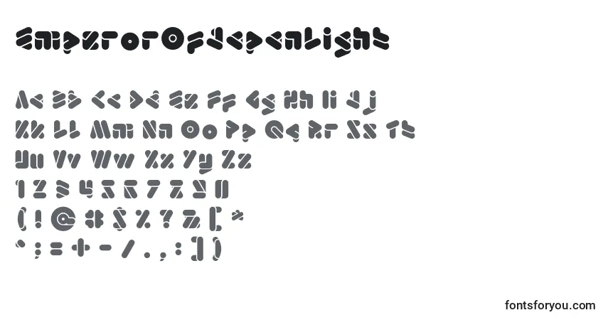 Шрифт EmperorOfJapanLight – алфавит, цифры, специальные символы