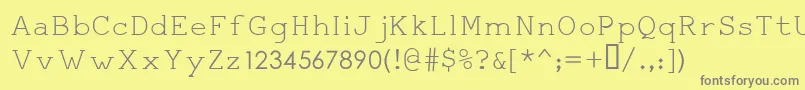 フォントSertoChahane4 – 黄色の背景に灰色の文字