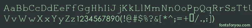 フォントSertoChahane4 – 黒い背景に緑の文字