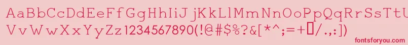 フォントSertoChahane4 – ピンクの背景に赤い文字