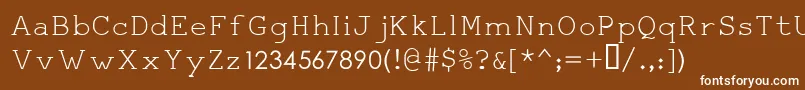SertoChahane4-fontti – valkoiset fontit ruskealla taustalla