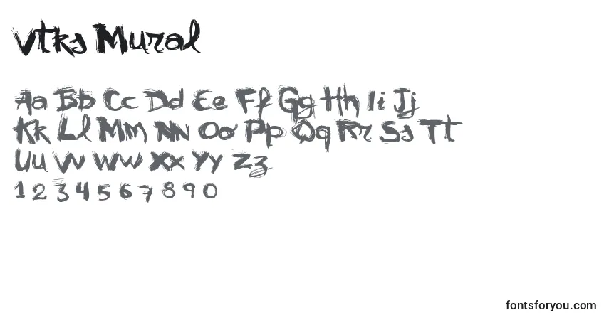 Czcionka Vtks Mural – alfabet, cyfry, specjalne znaki