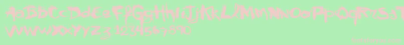 Vtks Mural Font – Pink Fonts on Green Background