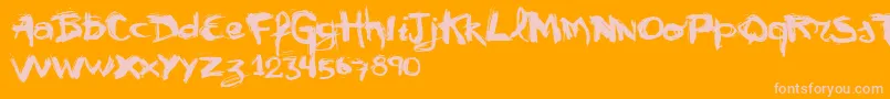 Vtks Mural-Schriftart – Rosa Schriften auf orangefarbenem Hintergrund