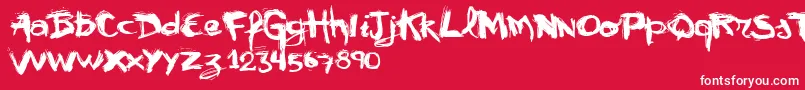 Vtks Mural Font – White Fonts on Red Background