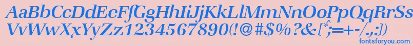 ZabriskiebookItalic Font – Blue Fonts on Pink Background