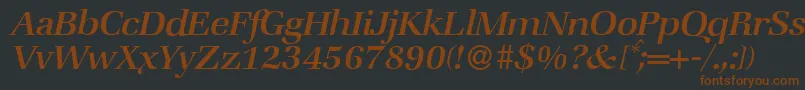 ZabriskiebookItalic-fontti – ruskeat fontit mustalla taustalla