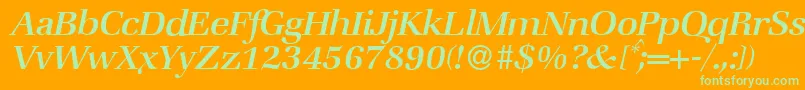 ZabriskiebookItalic Font – Green Fonts on Orange Background