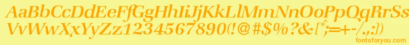 ZabriskiebookItalic-Schriftart – Orangefarbene Schriften auf gelbem Hintergrund