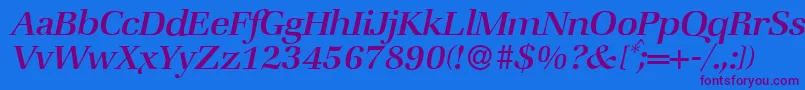 ZabriskiebookItalic-Schriftart – Violette Schriften auf blauem Hintergrund