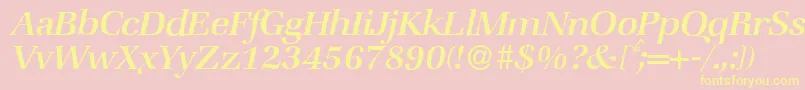 ZabriskiebookItalic-Schriftart – Gelbe Schriften auf rosa Hintergrund