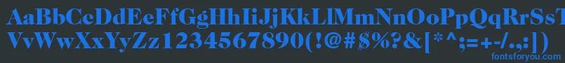 Czcionka Caslon224stdBlack – niebieskie czcionki na czarnym tle