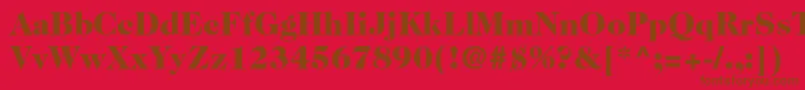 Caslon224stdBlack-Schriftart – Braune Schriften auf rotem Hintergrund