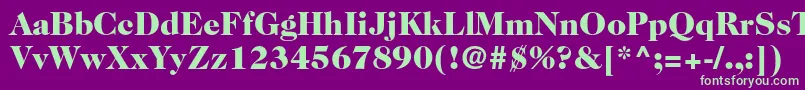 Czcionka Caslon224stdBlack – zielone czcionki na fioletowym tle