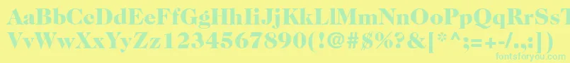 Caslon224stdBlack-Schriftart – Grüne Schriften auf gelbem Hintergrund