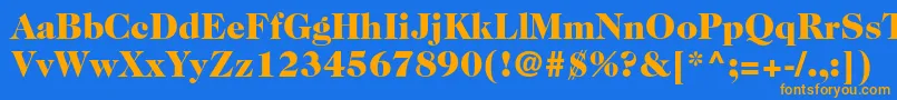 Police Caslon224stdBlack – polices orange sur fond bleu