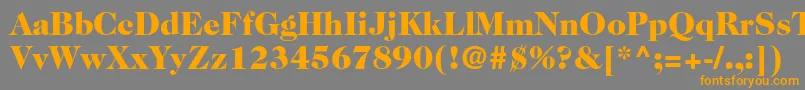 Caslon224stdBlack-Schriftart – Orangefarbene Schriften auf grauem Hintergrund