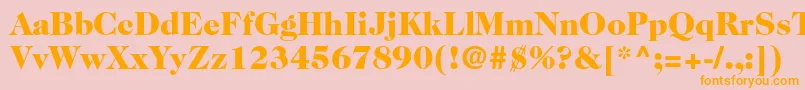 Caslon224stdBlack-fontti – oranssit fontit vaaleanpunaisella taustalla