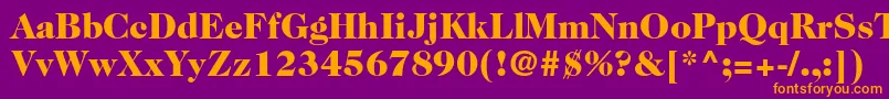 Caslon224stdBlack Font – Orange Fonts on Purple Background