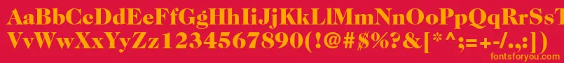 フォントCaslon224stdBlack – 赤い背景にオレンジの文字