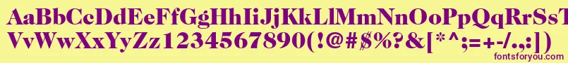 Caslon224stdBlack-Schriftart – Violette Schriften auf gelbem Hintergrund