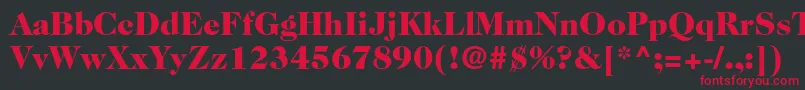 Czcionka Caslon224stdBlack – czerwone czcionki na czarnym tle
